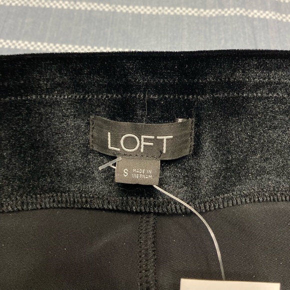 NWT Loft black velour skinny leg pants. - Picture 2 of 5